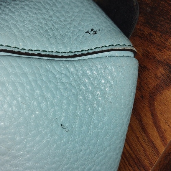 Coach Chelsea Vintage Turnlock Shoulderbag 8A39. Light Blue Full-grain Leather. - Picture 9 of 16